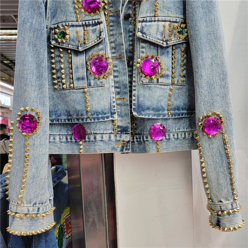 Trendy Women's Streetwear Denim Jacket with Pockets