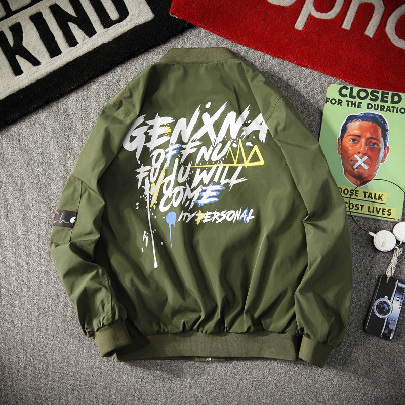 Trendy Men's Streetwear Jacket - Flight & Work Style