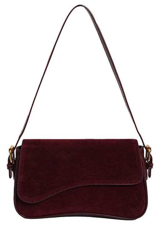 Womens Shoulder Bag Suede Handbag Underarm Purse Tote Bag Brown Suede Purse Y2K Crossbody Bag with 2 Removable Straps