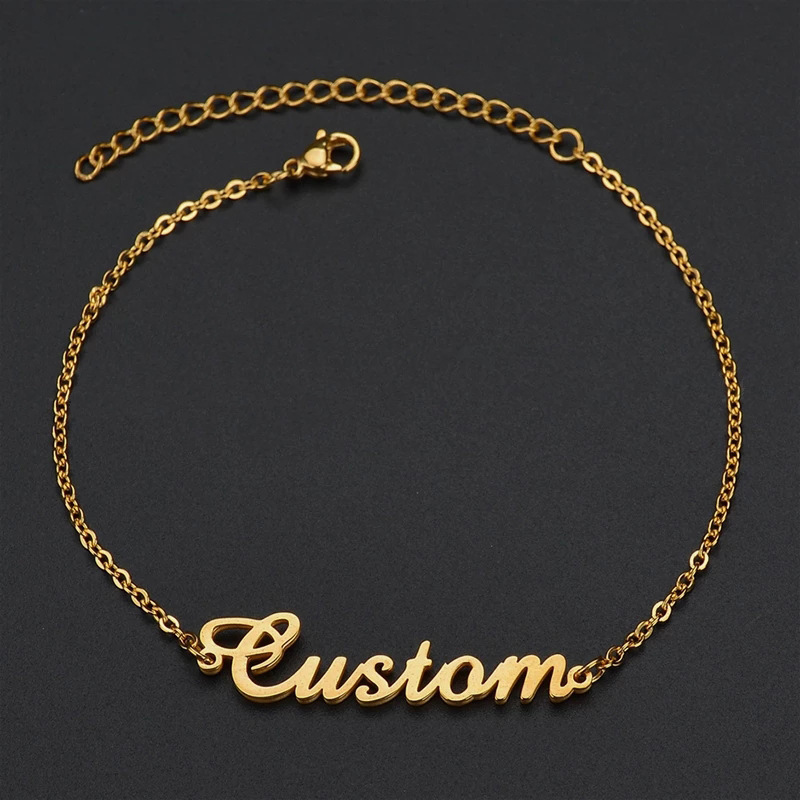 Stainless Steel Letter Bracelet, Handmade Charm Bracelet