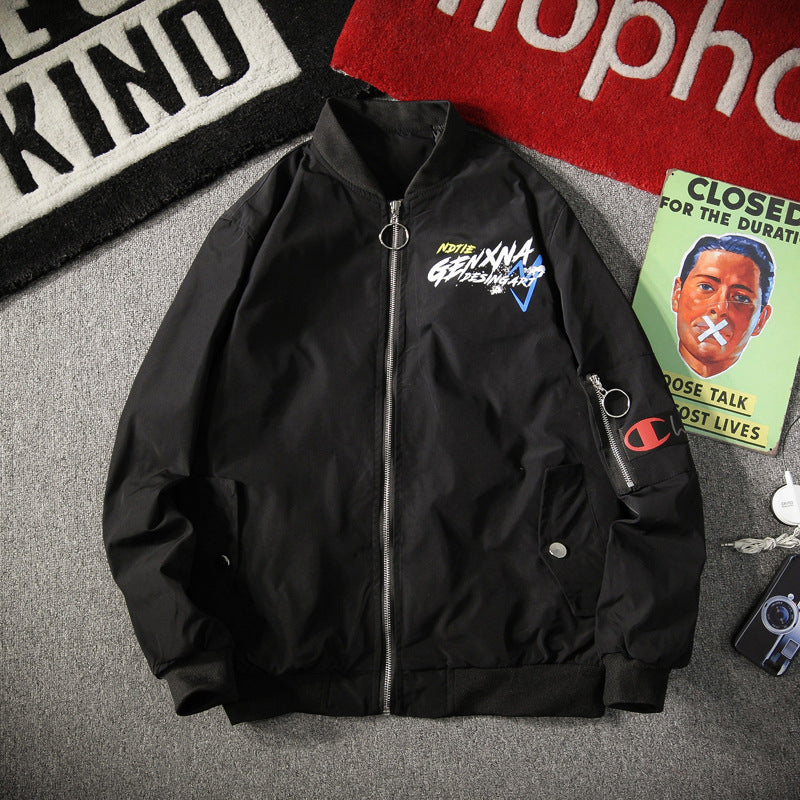 Trendy Men's Streetwear Jacket - Flight & Work Style