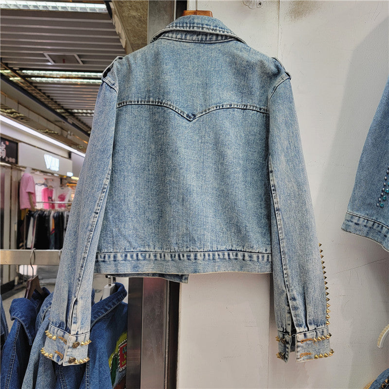 Trendy Women's Streetwear Denim Jacket with Pockets
