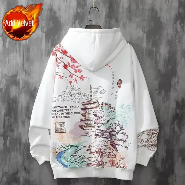 Men's Fleece Hoodie - Harajuku Style Streetwear Jacket