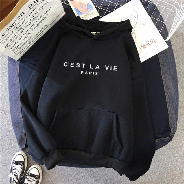 Women’s Letter Printed Streetwear Hoodie Sweatshirt
