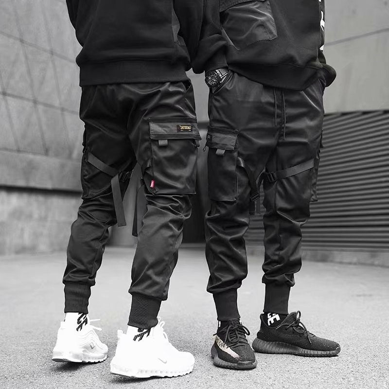 Men's Cargo Joggers with Pockets - Hip Hop Streetwear