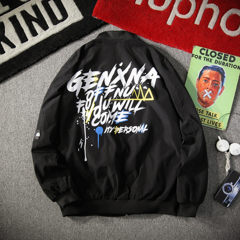 Trendy Men's Streetwear Jacket - Flight & Work Style