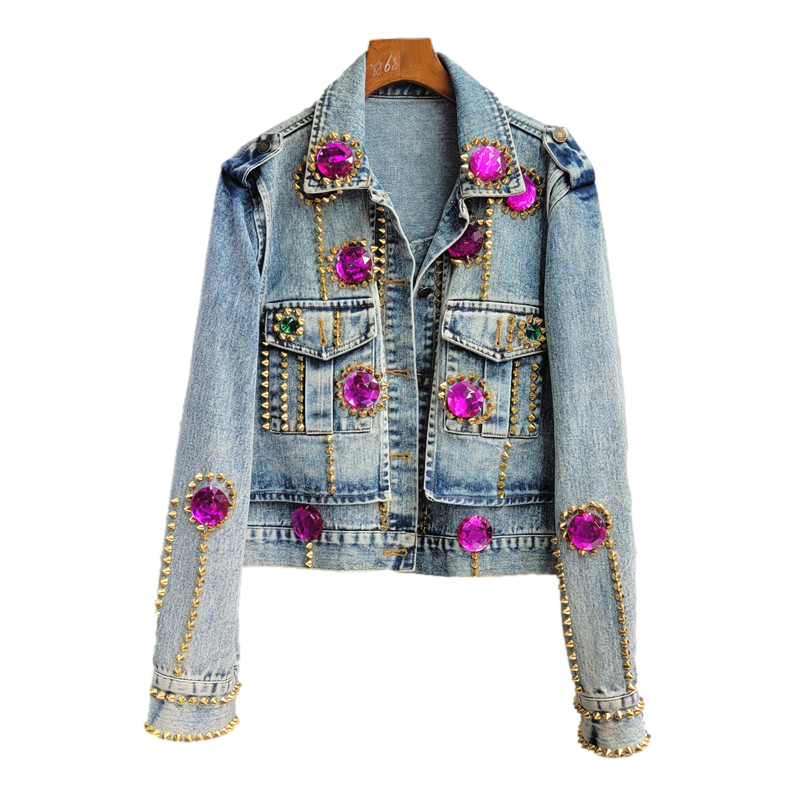 Trendy Women's Streetwear Denim Jacket with Pockets