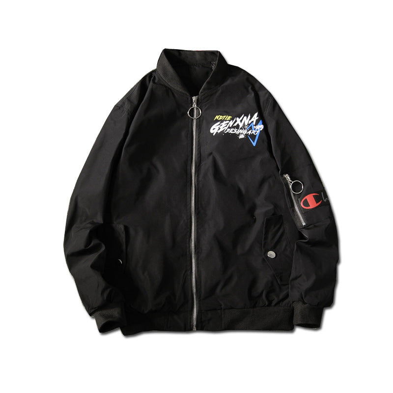 Trendy Men's Streetwear Jacket - Flight & Work Style