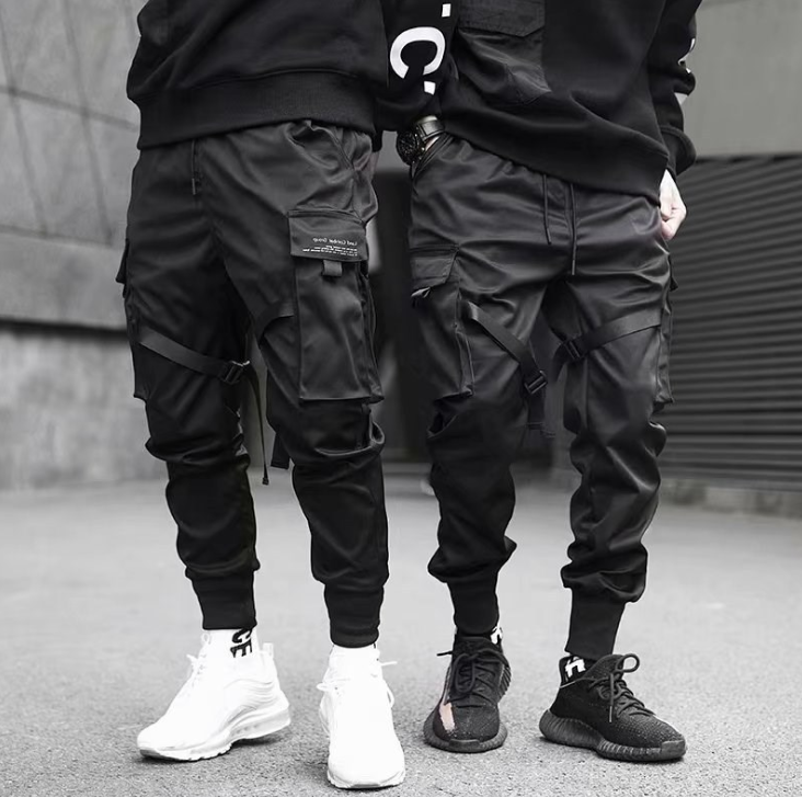 Men's Cargo Joggers with Pockets - Hip Hop Streetwear
